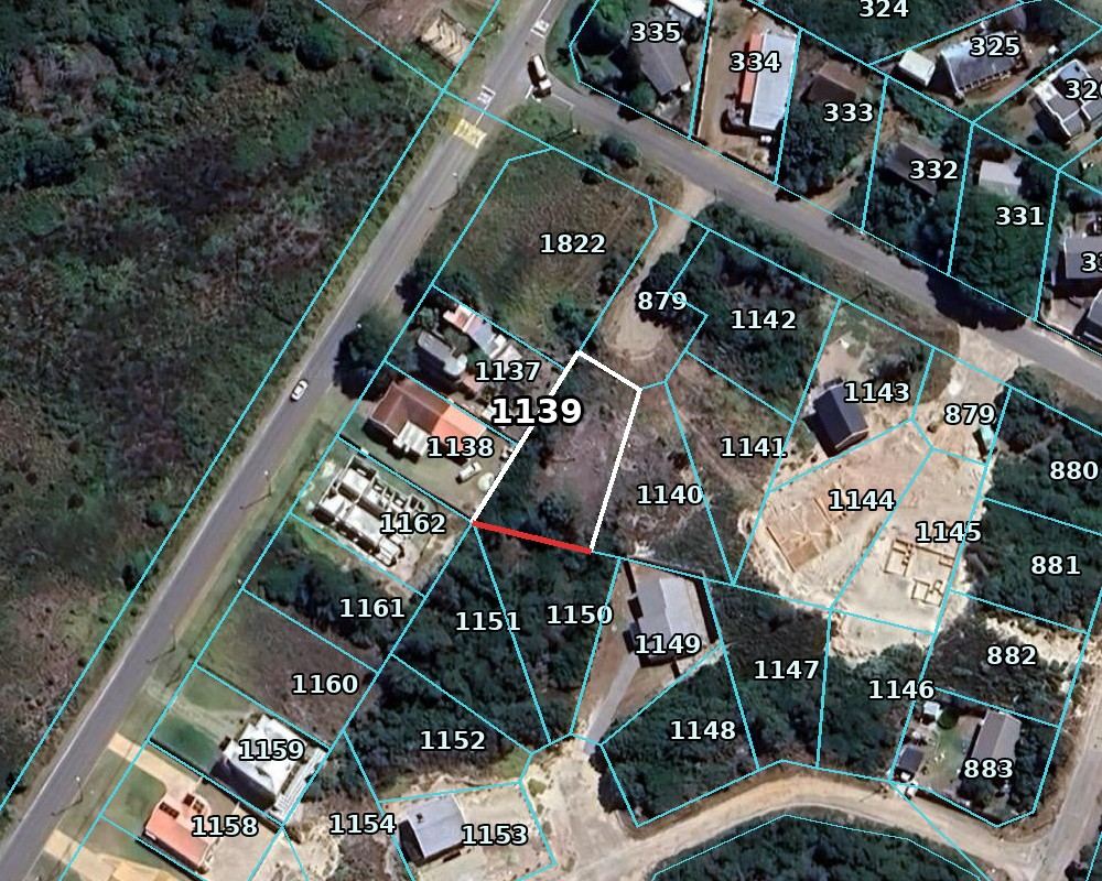 Cadastre overlay of the block around Erf 1139